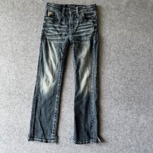 Salvage Reckless Straight Jeans Youth 8 Blue Distressed Buckle Exclusive